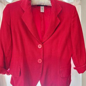Jones New York Red 2 Button Blazer Size 14